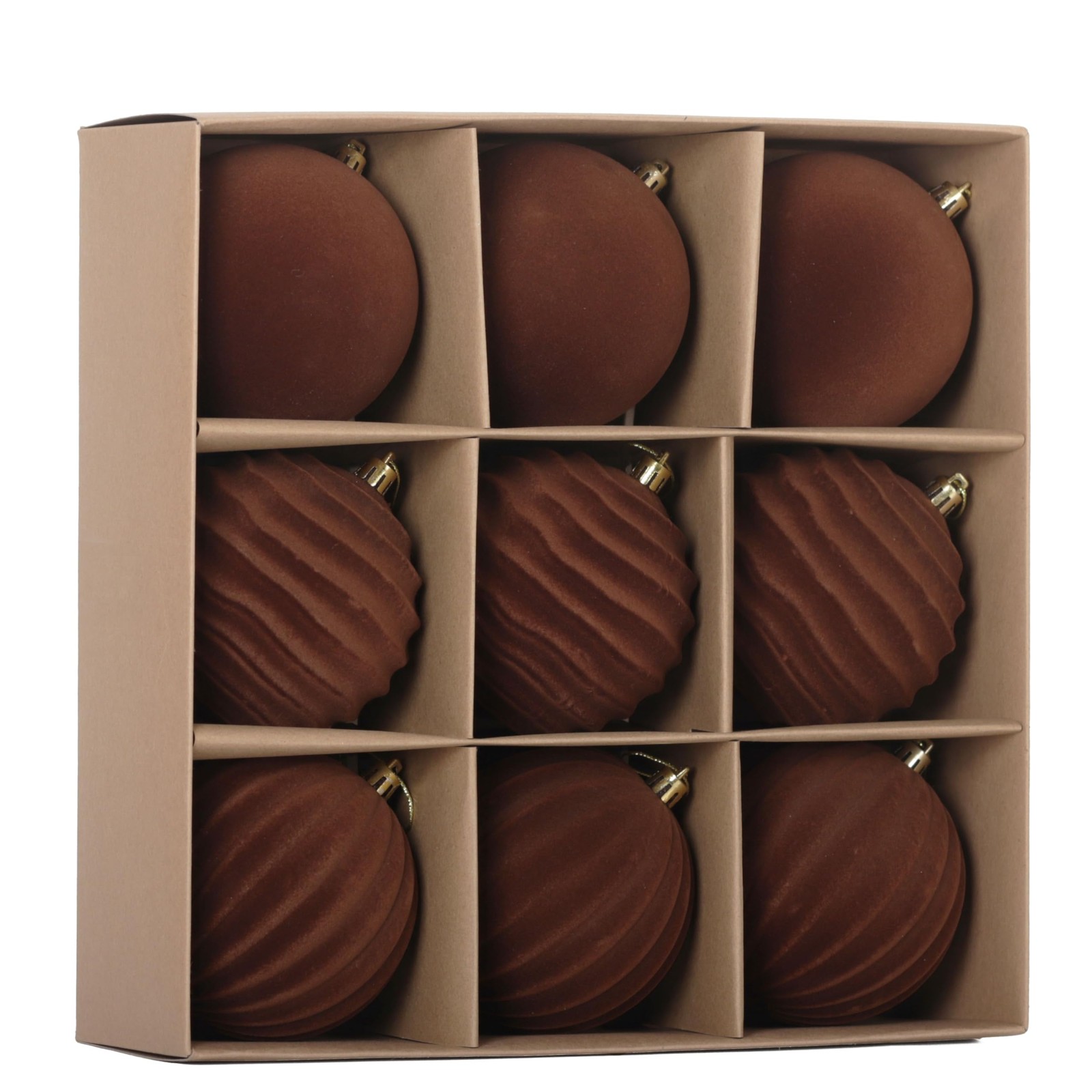 2024 Velvet Christmas Ornament Ball Set - 9PCS Multicolor Xmas Decor