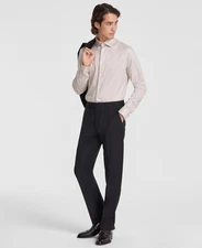 Calvin Klein Mens Slim fit Dress Pants 32 / 30 Black Solid Stretch