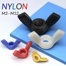 M3 M4 M5 M6 M8 M10 M12 Nylon Standard Wing Nuts Plastic Nut 5 Colour DIN 315