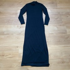 Quince Recycled Knit Maternity Mock Neck Maxi Dress Black Size Medium