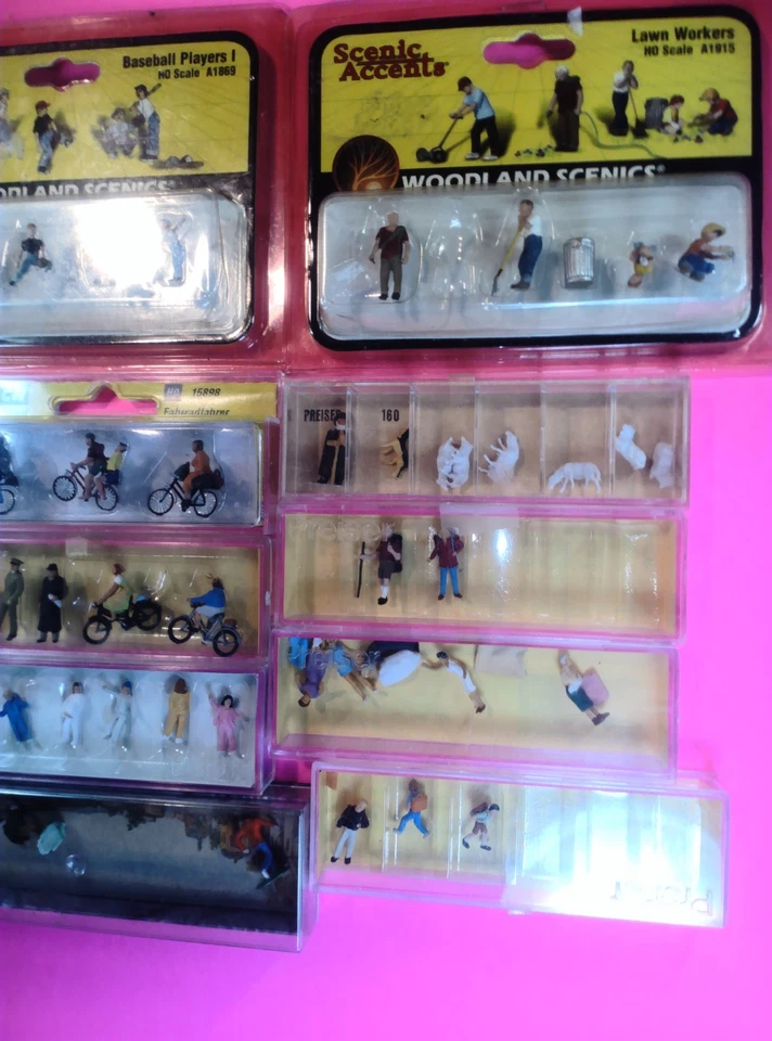 LOTE SURTIDO DE FIGURAS EN MINIATURA WOODLAND SCENICS PREISER YLL ESCALA HO Raro Foto 3 de 3