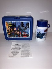 Vintage 1997 NEW BATMAN & ROBIN LUNCH BOX W Thermos  Never Used See Photos Mint