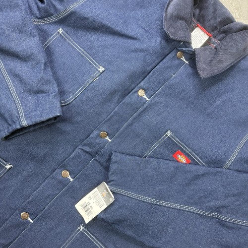 Vintage Dickies Denim Blanket Lined Chore Coat Jacket Mens 2XL Reg