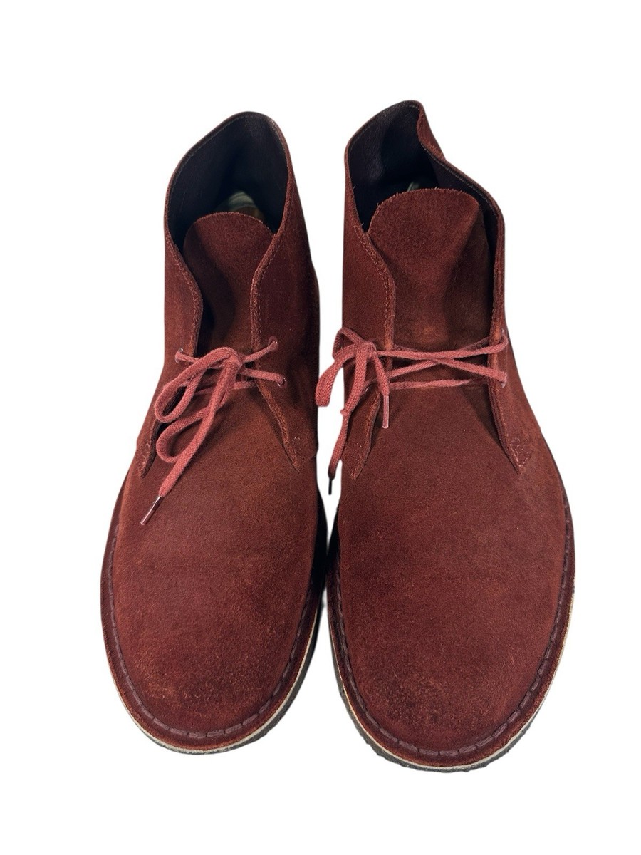 Clarks Mens 13 M Red Nubuck Leather Chukka Lace Up Ankle  display picture 3
