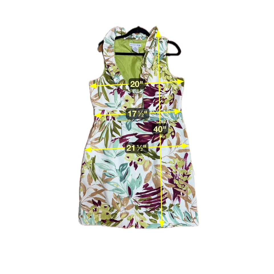 Tropicalcore Botanical Linen Dress Size 16 Coastal Grandma Resort Vacationcore - Image 4 of 4