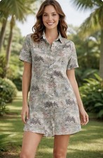 Rachel Zoe Floral Linen Dress Size Small