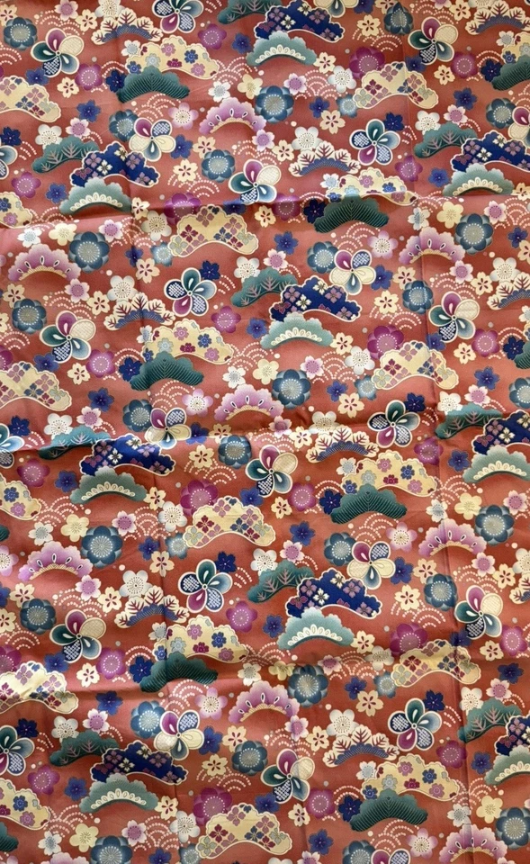 Kona Bay Fabrics 2008 NOBU Cotton Floral Pink Blue Purple 36 x 44” - Image 2 of 3