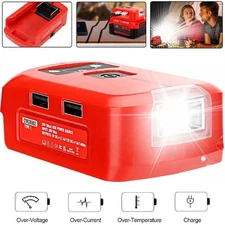2 USB Power Source Charger Adapter For Craftsman 20V V20 Li-ion Battery with LED