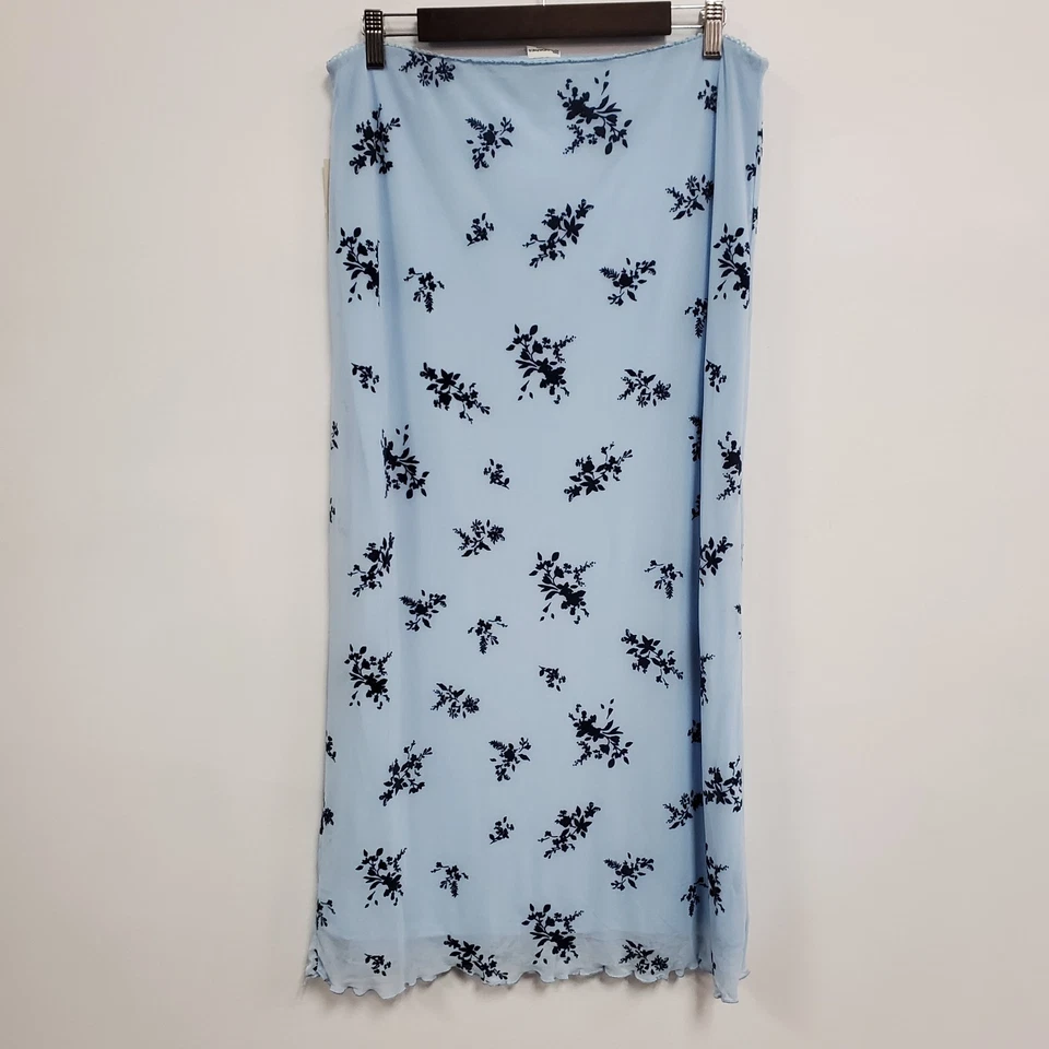 No Boundaries Womens Velvet Burnout Fairy Skirt Size L Blue Soft Girl Event - Image 3 of 4