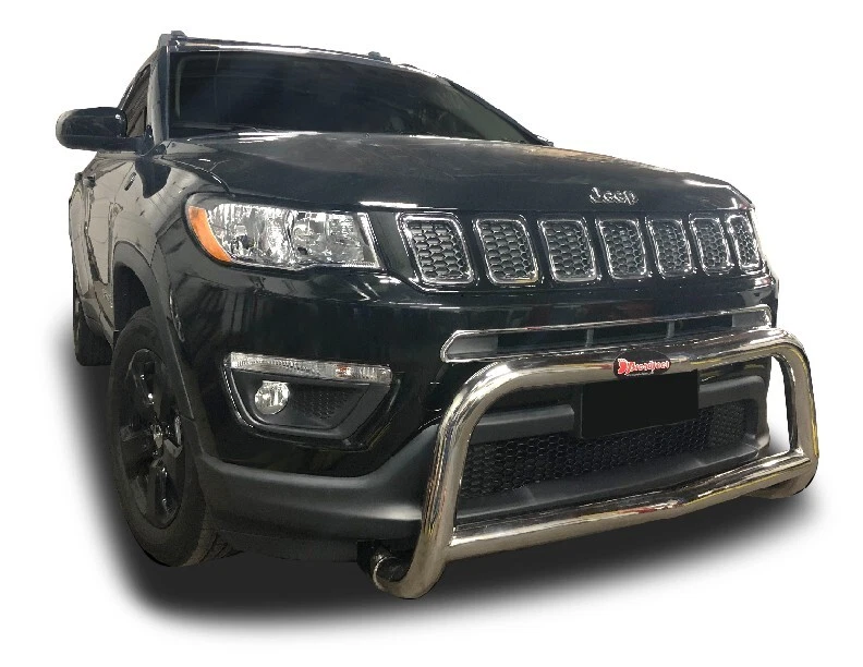 Jeep Compass 2011-2016 barra A delantera Bull barra de empuje en acero inoxidable Foto 3 de 4