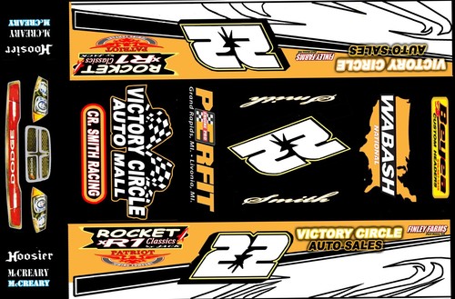 #22 Victory Circle Mall Crate Dirt Late Model 1/24th Scale Waterslide Decal - 第 1/4 張圖片