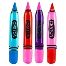 Lot of 12 - Rhode Island Novelty 24" Inflatable Crayons -Red, Blue, Purple, Pink