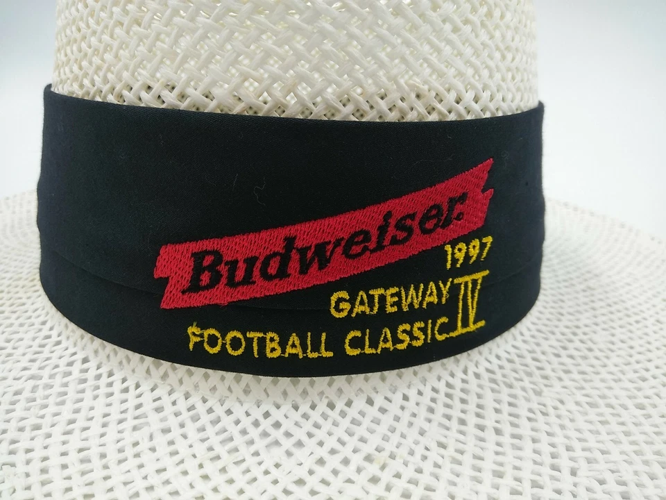Винтажная бейсболка 1997 Budweiser Gateway Football Classic IV тканая бумага панама - Изображение 3 из 4