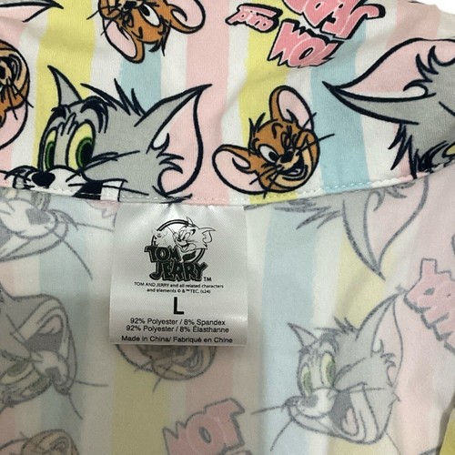 Tom & Jerry Cartoon Women's PJS Pajama Set Shirt & Short Size Large NWT Cute Fun - Picture 3 of 4