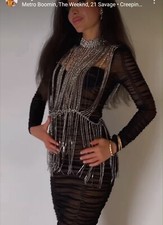 ZARA TOP DONNA NUOVO METALLO STRASS GRIGIO ANTRACITE TAGLIA UNICA REF: 1856/318