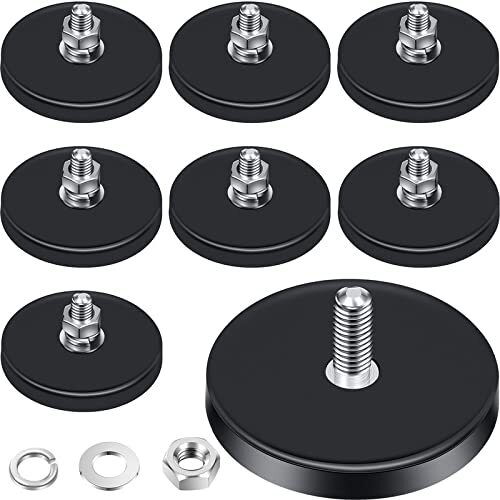 8 Pack Neodymium Magnet Rubber Coated Mounting Magnets with Bolt Nuts - Bild 1 von 6