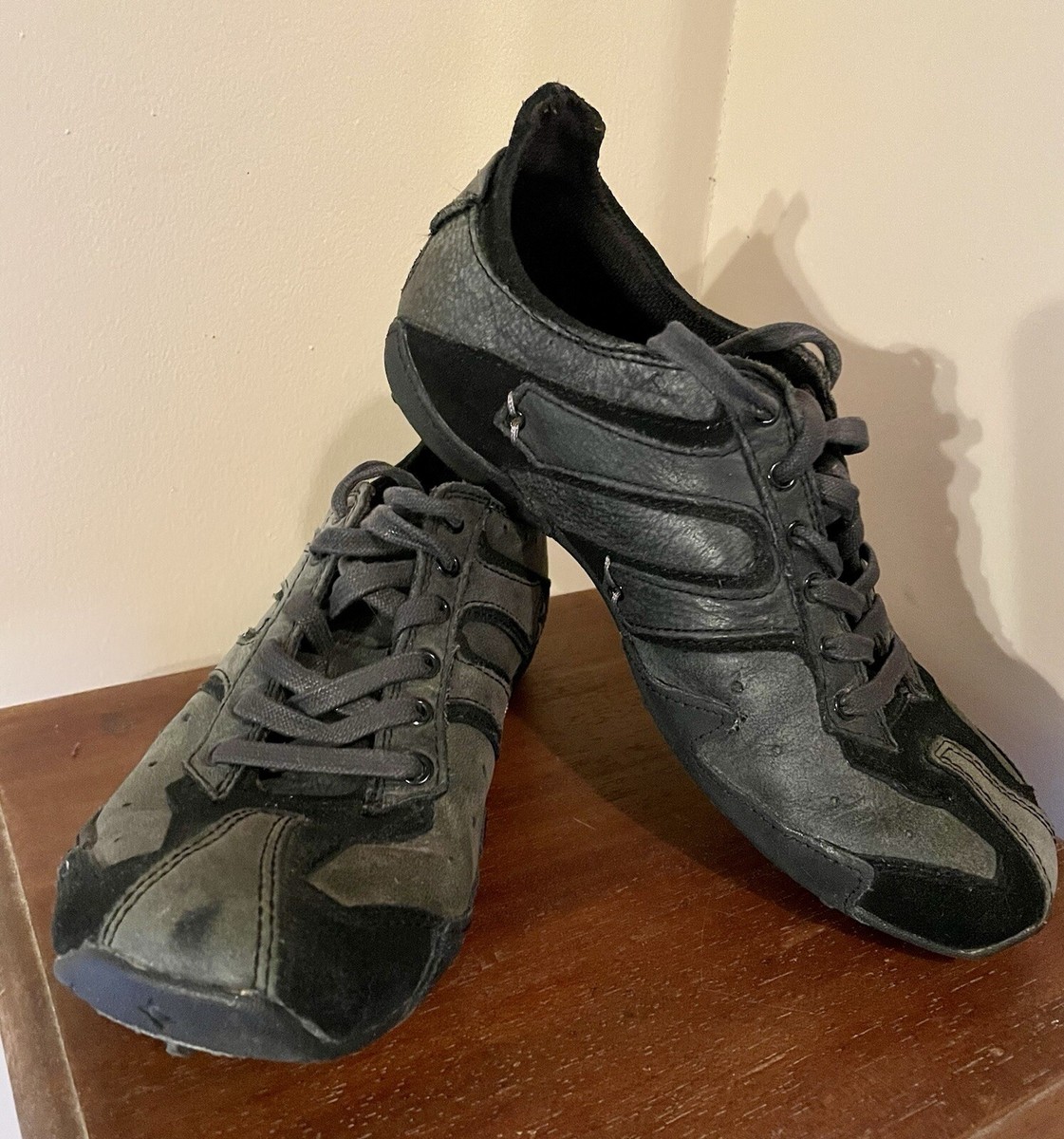 Vintage 00's Y2K Diesel Shoes Black Leather Trainers Size
