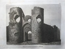 1792 Antique Print; Ballyloughan Castle, Co. Carlow, Ireland by Grose 