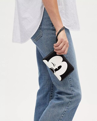 NWT COACH Disney X Coach Corner Zip Wristlet With Wink Mickey