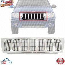 New Front Grille Chrome And Black Plastic For 2004 Jeep Grand Cherokee Ch1200298