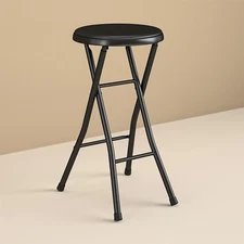 Mainstays 24" Vinyl Padded Folding Stool, Black