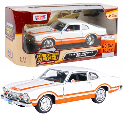 1974 FORD MAVERICK GRABBER WHITE 1/24 DIECAST MODEL CAR BY