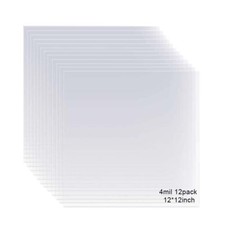 12 Pack 4mil Clear Mylar Stencil Sheets 12x12 Inch Reusable Template Material