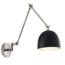 Image of Wall Light - Polished Nickel Plate & Matt Black - 10W LED E27 - Dimmable