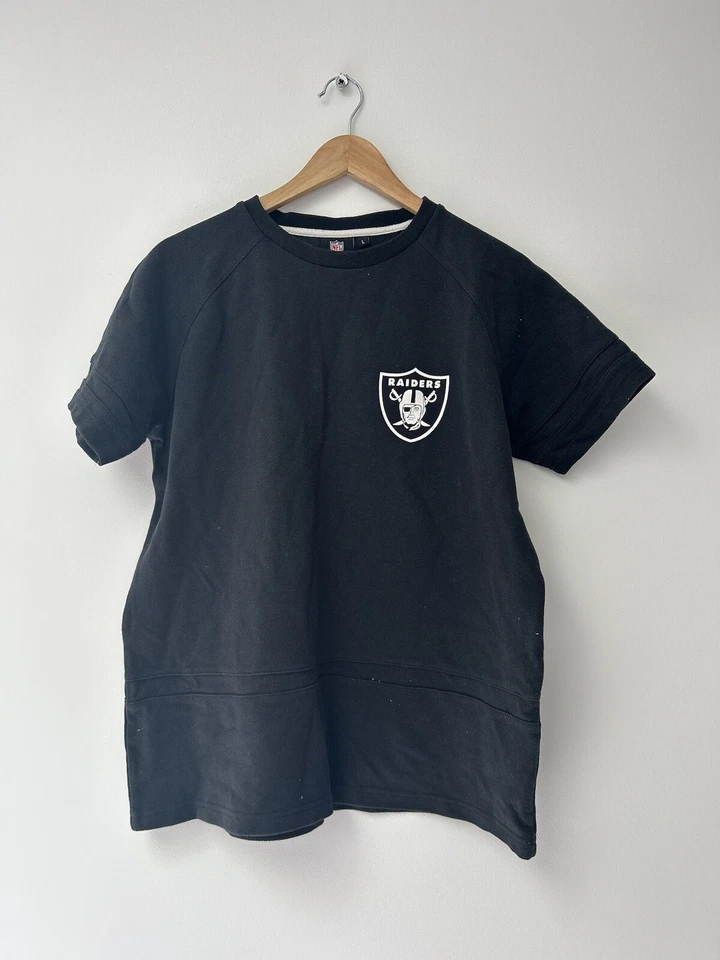 Mens NFL Team Apparel Raiders Logo Crew Neck T-Shirt Large - Black - image 2 of 4