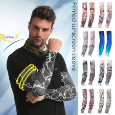 Men Summer Arm Sleeves Cover Anti UV Sun Protection Driving Sports Long Glove