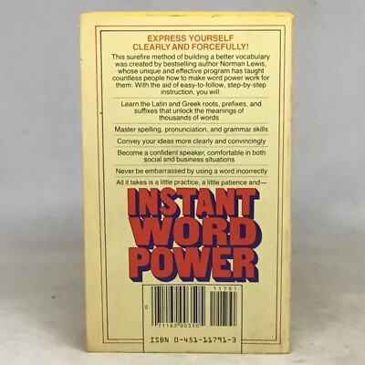 Vintage 1981 Instant Word Power By Norman Lewis Paperback First