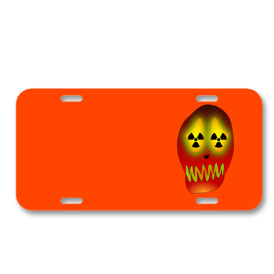 Skull Atom Energy Nuclear Power On License Plate Car Front Add Names