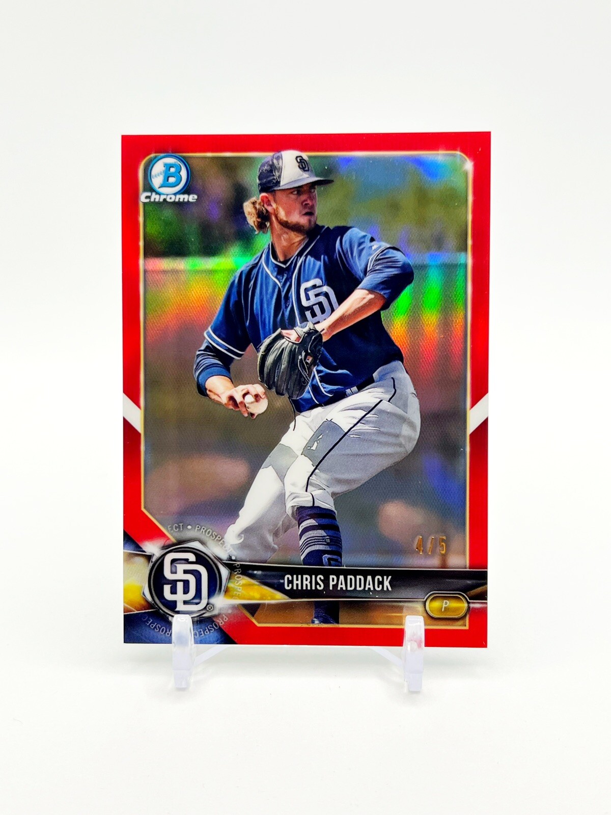 2019 Bowman Chrome Prospects Chris Paddock RC #BCP55 Red #/5 Padres | eBay