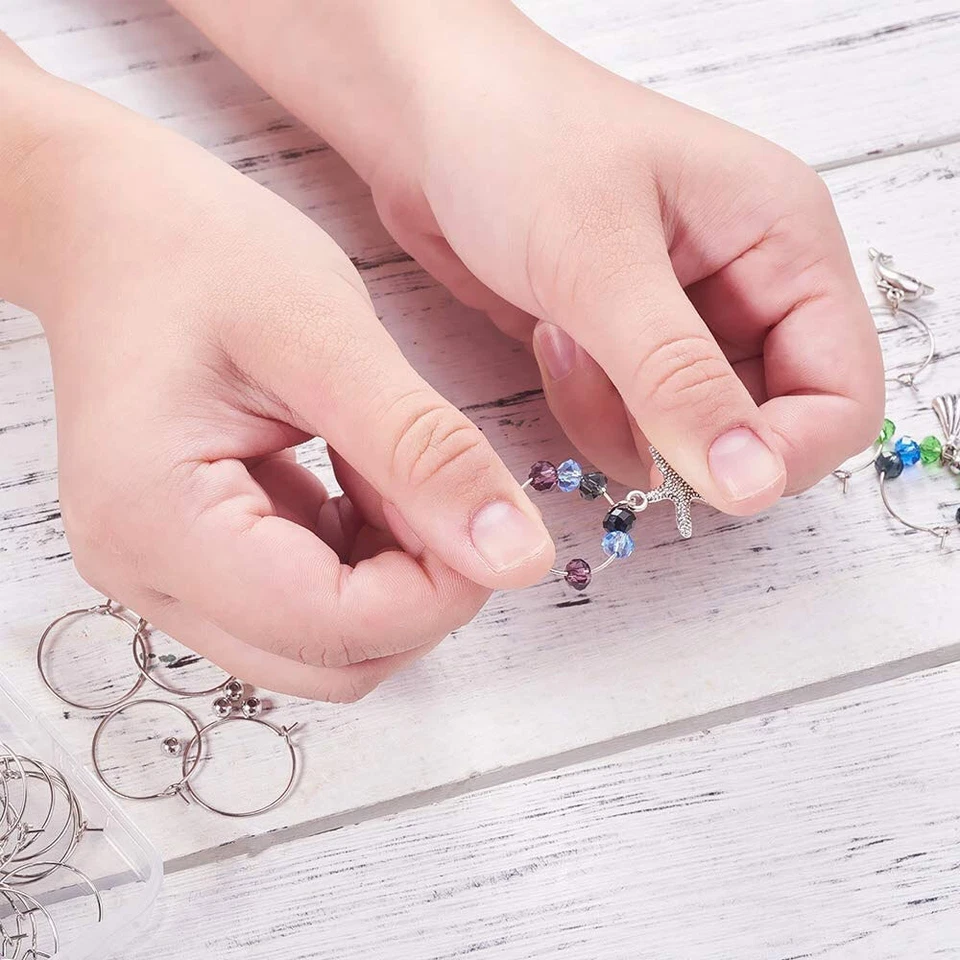 Lote de 50 PIEZAS HÁGALO USTED MISMO Dije para Hacer Joyas Cuentas Aro Lazo Pendiente Alambre Círculo Grande Foto 3 de 4