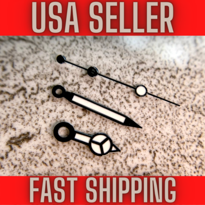 Black/White SKX Watch Hands Set With Green Lume - Fits NH35, NH36, 7s26 Movements (RLSWW) 5 thumbnail image