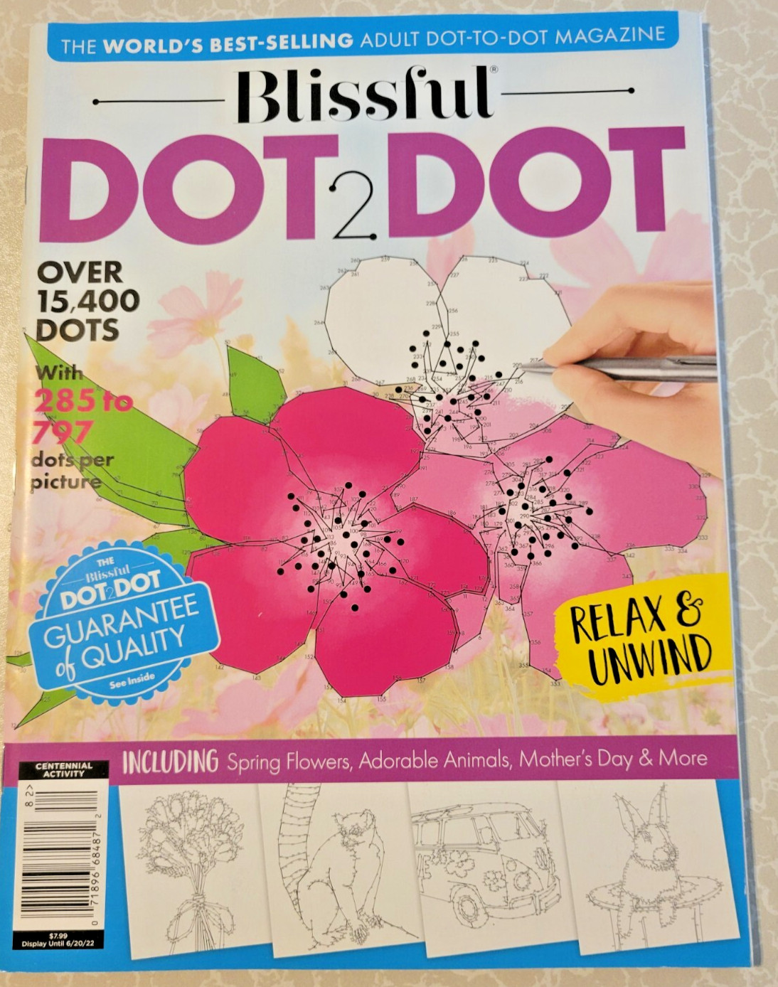 BLISSFUL DOT 2 DOT  Relax & Unwind 32 ORIGINAL DESIGNS! Flowers, Animals & More!
