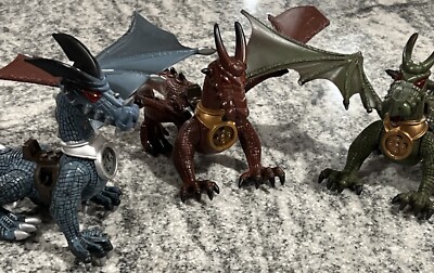 3 Vintage Mega Bloks Dragons Lot Krystal Wars Dragon Figures. *Read*see Photos