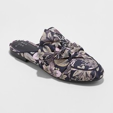 A New Day Size 8.5 Holland Jacquard Fabric Knotted Mules Slip-On Shoe
