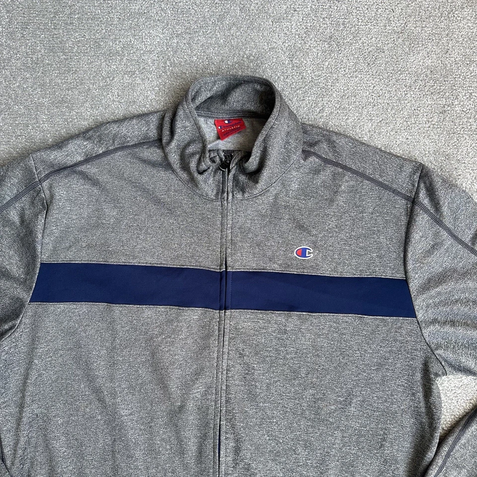 CHAMPION Herren Retro Trainingsjacke Gr. 2XL USA Sportjacke Pullover 19316 Grau - Bild 2 von 4
