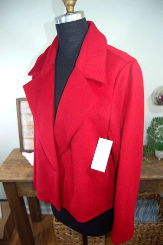 Karen Kane NEW RED JACKET WOOL BLEND Size Large Retail $168.