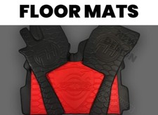 VOLVO FH4 FH5 RED BLACK PREMIUM STITCH FLOOR MATS RHD LHD AIR SEATS FIXED SEAT