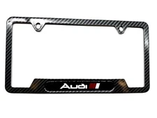 Carbon Fiber Stainless Steel License Plate Frame For  Audi A6 Q4 Q6 Q8 A1 A3 A5