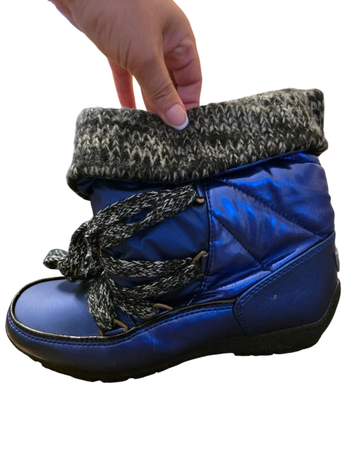 Botas de invierno Sporto impermeables para mujer 8W azules acolchadas con puños tejidos y resistentes S Foto 4 de 4