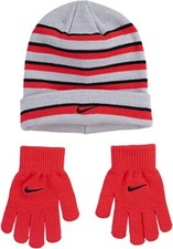 Nike Boy's Girl's Futura Foldover Beanie Hat Gloves 2 Piece Set