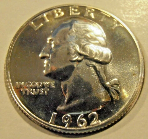 1962 P Washington Silver PROOF Quarter,  (62PF1)