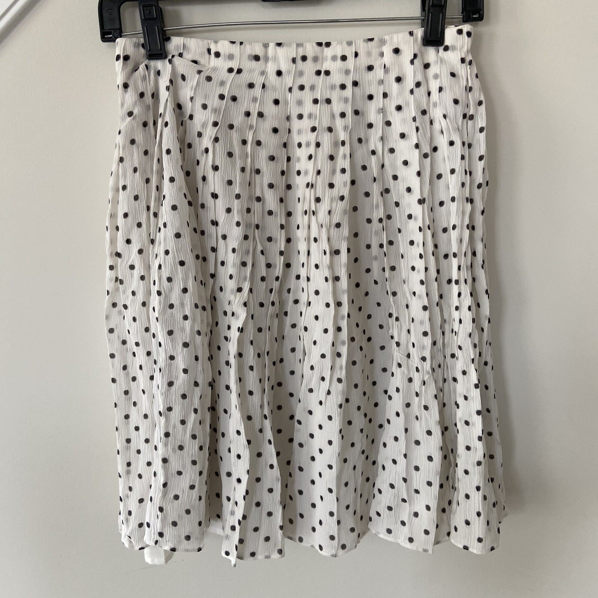 スカート theory polkadot silk skirt Theory Polka Dot High Waisted Pleated Midi Silk Skirt 2 | eBay
