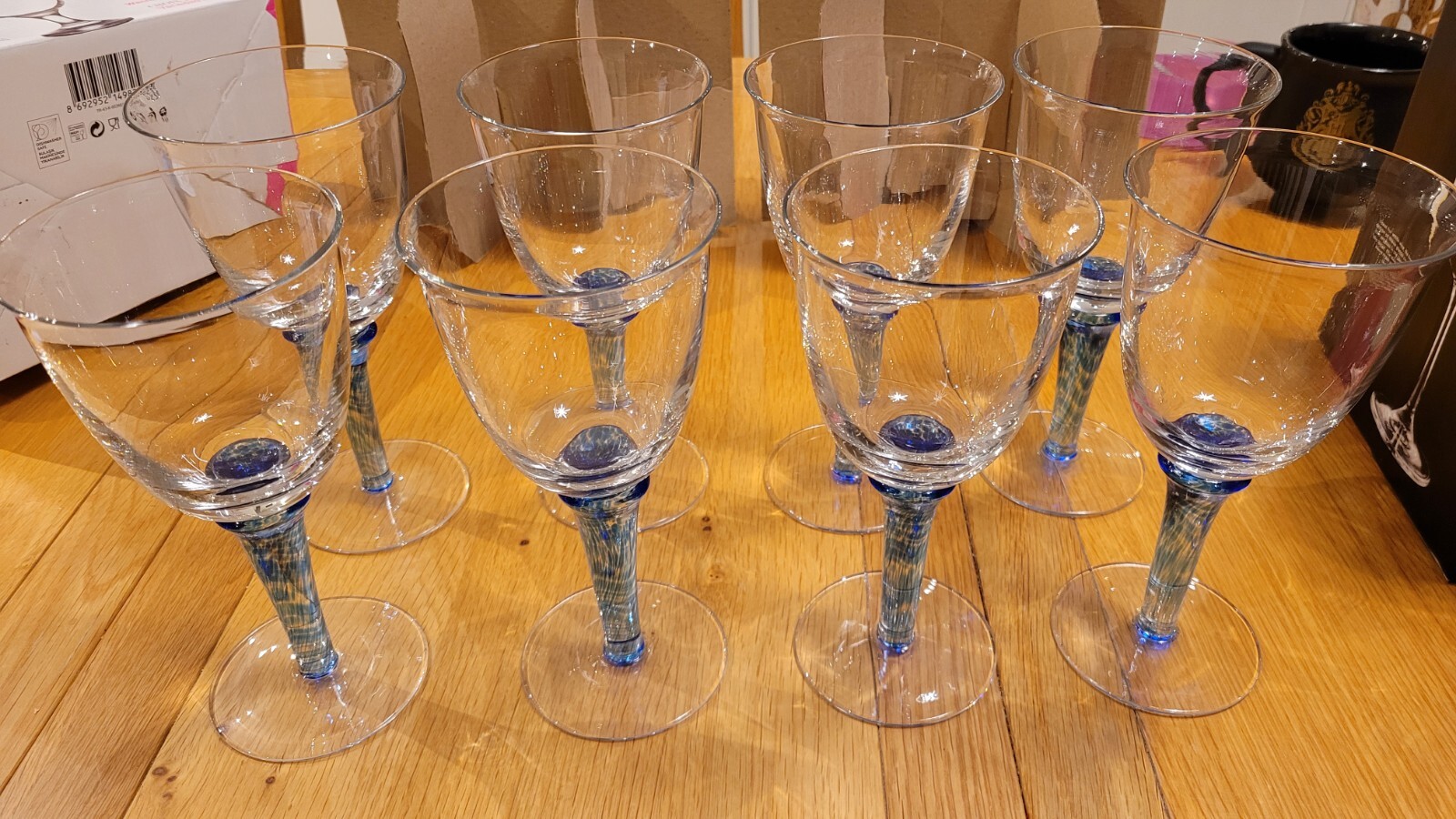 8 x Denby Imperial Blue Red Wine Glasses. Excellent Condition eBay