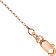 14K Solid Rose Gold 0.8mm Cable Rolo Link Chain Anklet Bracelet