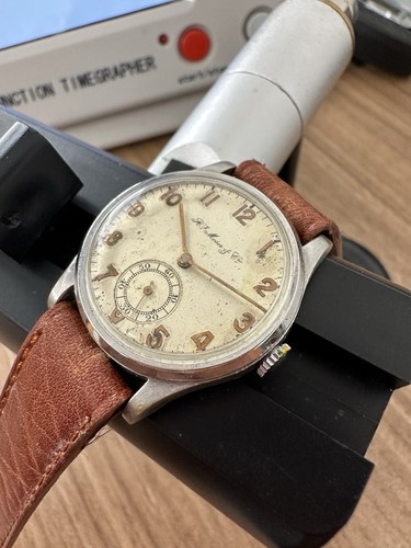HY Moser & Cie raro 30mm acciaio funzionante - Imagen 3 de 7