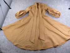 Eien 3XL Womens Dress Camel Brown Bow Tie Midi Bishop Sleeves Polyester Blend